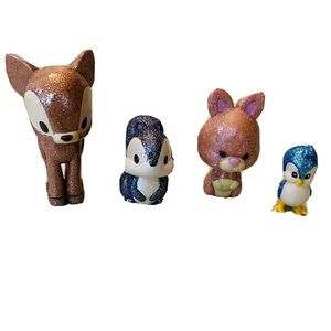 Disney Animators Forest Animals Figures 4pc Set Deer Squirrel Rabbit Bird RARE